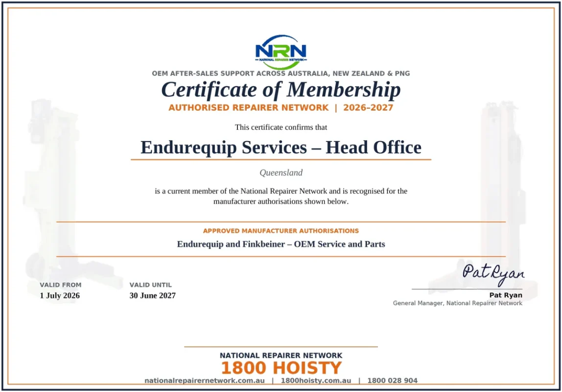 National Repairer Network Authorised Repairer Certificates 2026–2027
